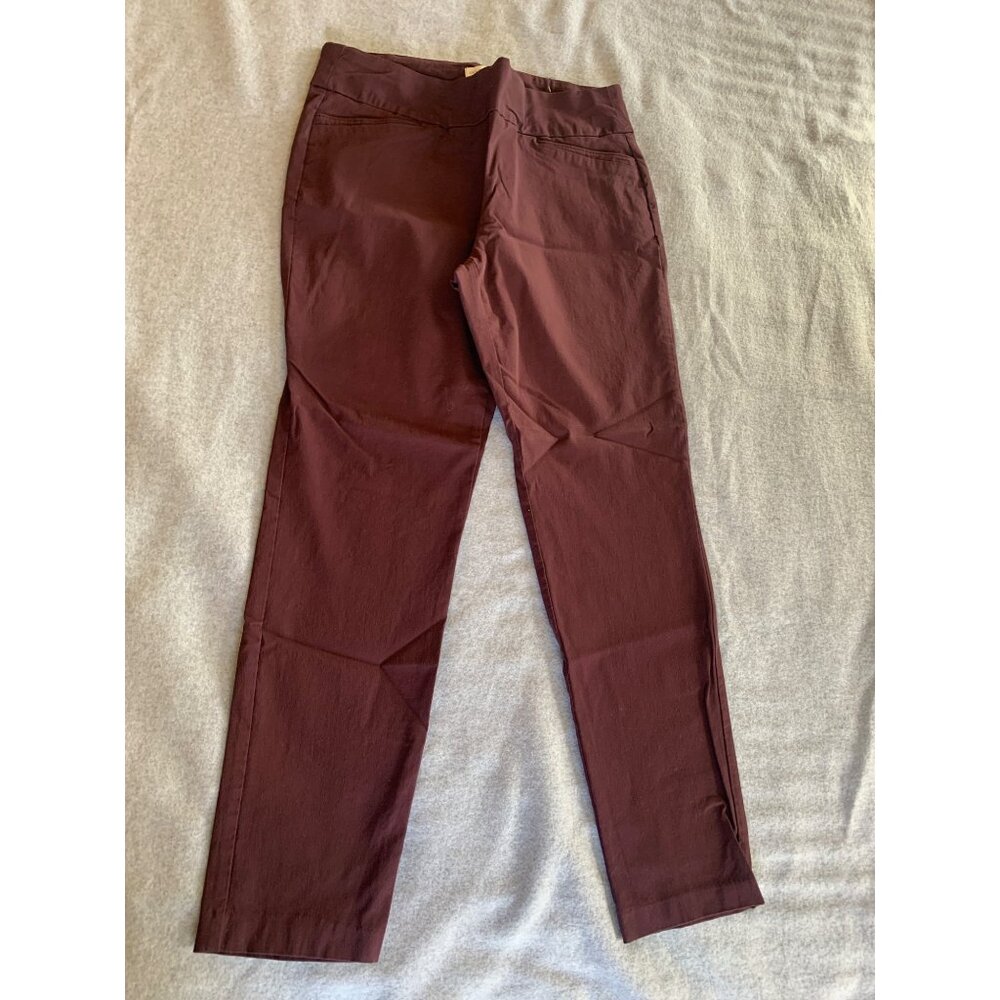 Van Heusen Womens Maroon Stretch Slim Fit Pants Size 12